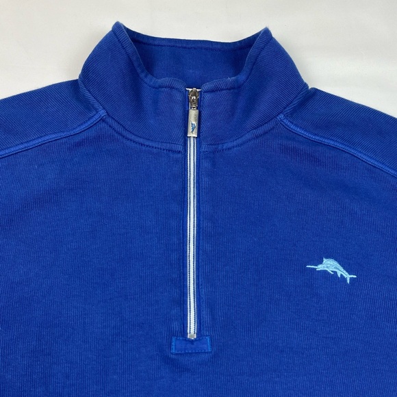Tommy Bahama Kansas City Royals Mens 1/4 Zip Pullover Sweater Medium Blue A5 - Picture 4 of 7